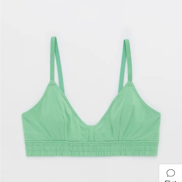 NEW Aerie Cotton Corset Bralette Green - Picture 2 of 3